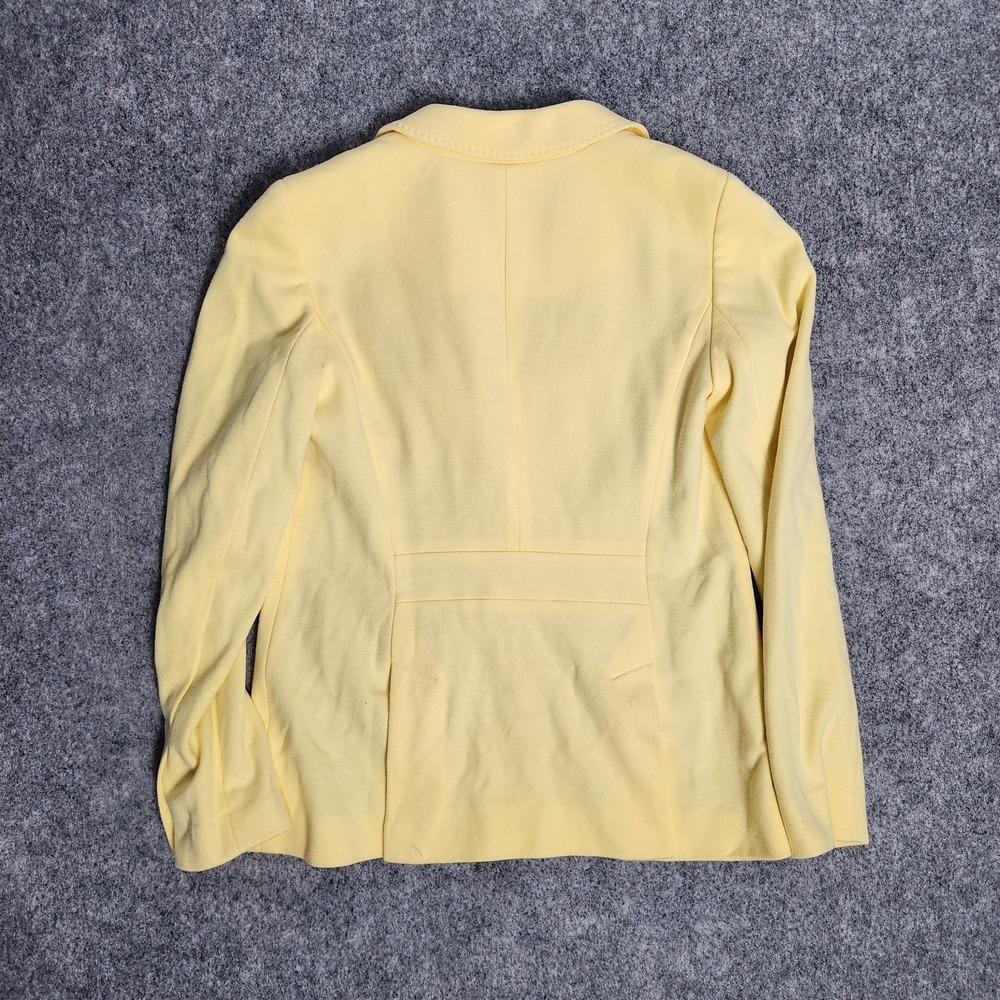 Talbots Petite Aberdeen Knit Blazer Women 2P Yellow Long Sleeve Two Button Prep - Picture 2 of 6